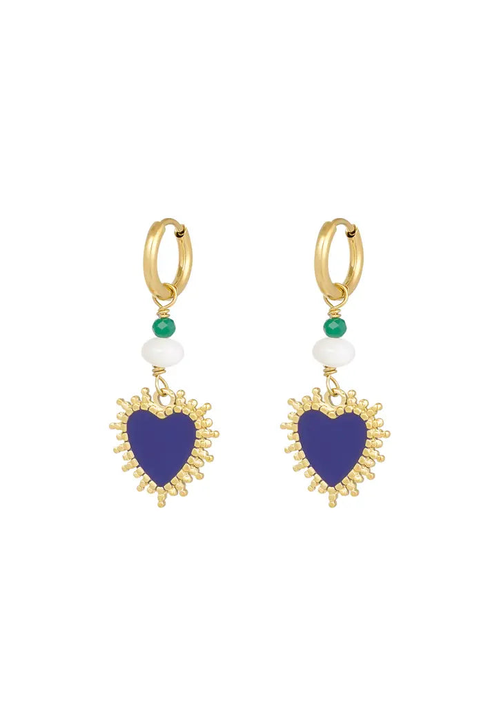 Ohrringe Power Love - Blau/Gold